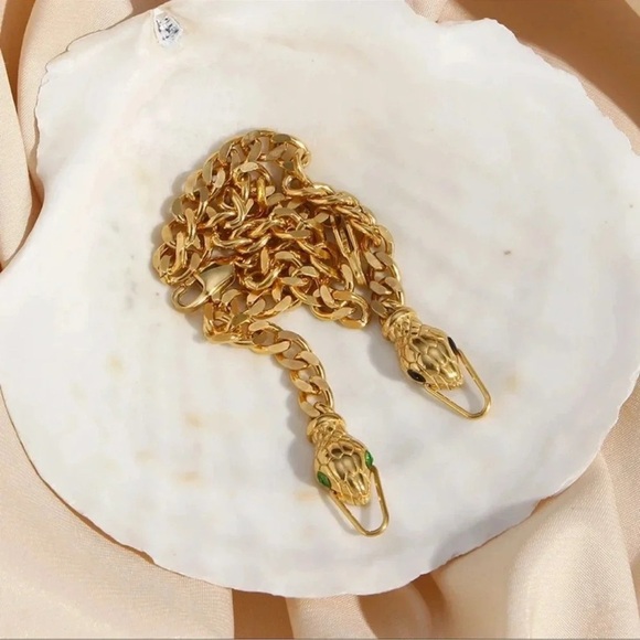 Serpenti Black Eyes Snake 18K Gold Stainless Steel Waterproof Chain Bracelet - Picture 1 of 15